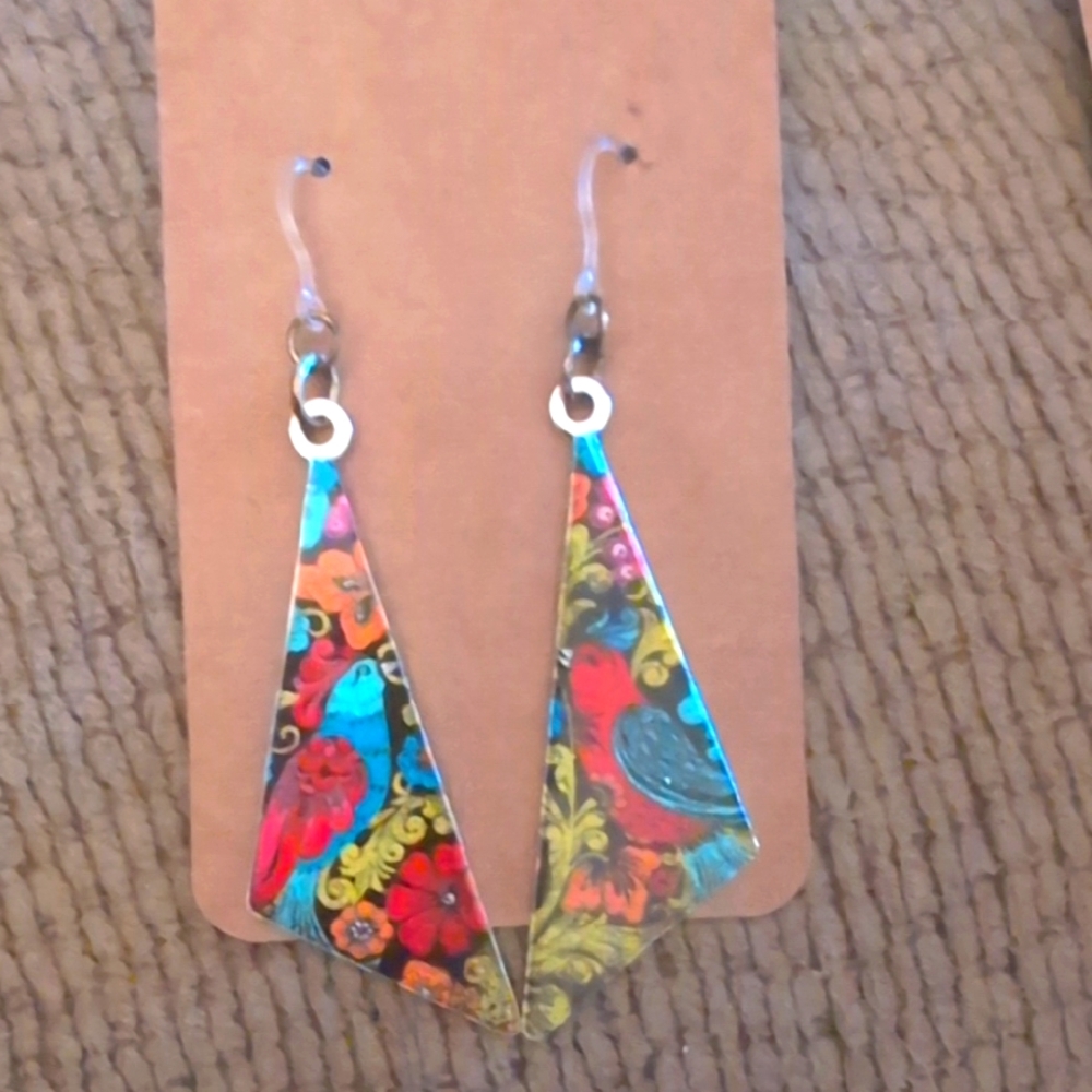 Allergy Free Colorful Bird Earrings